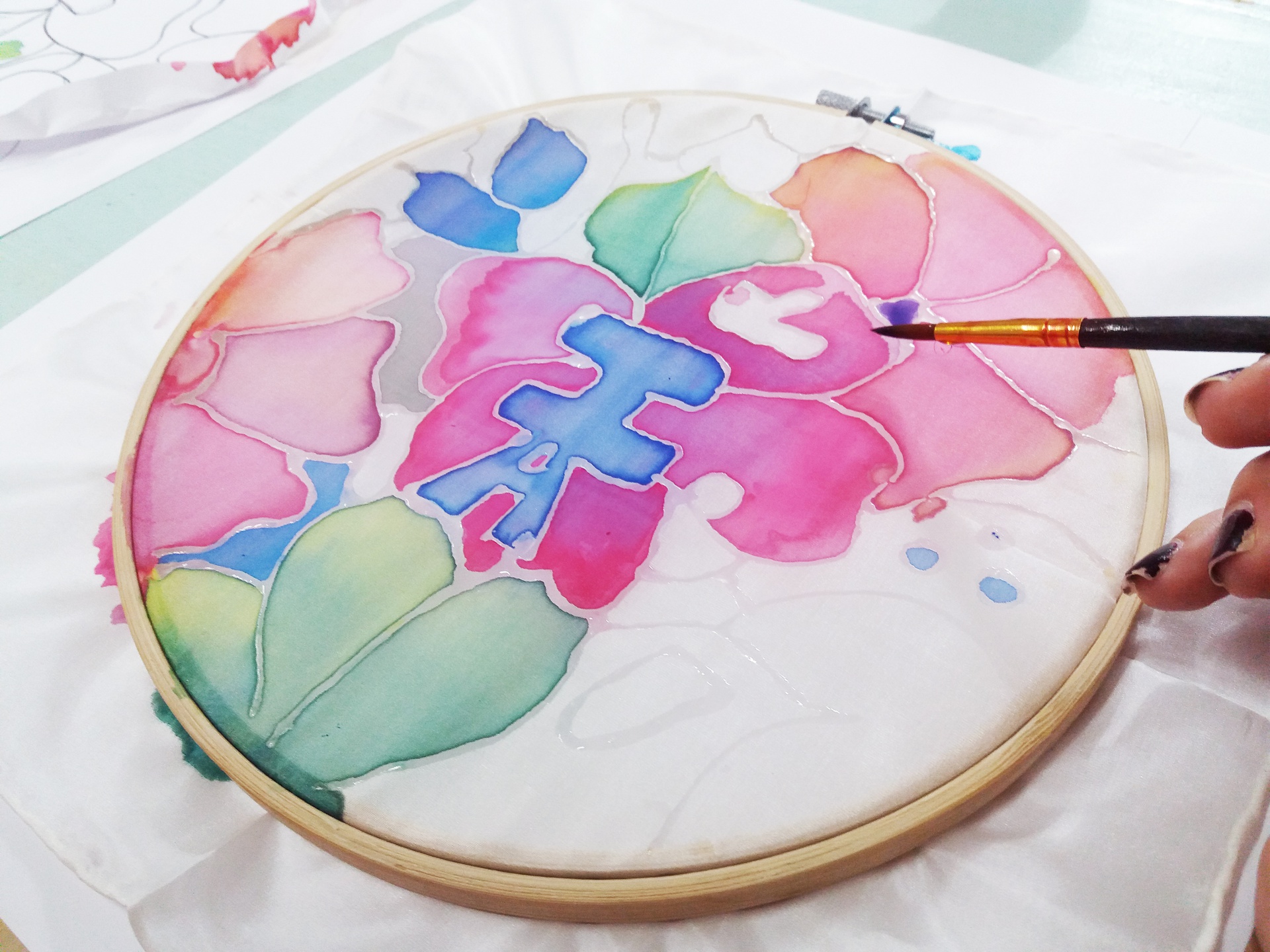 Taller de estampación textil tradicional.